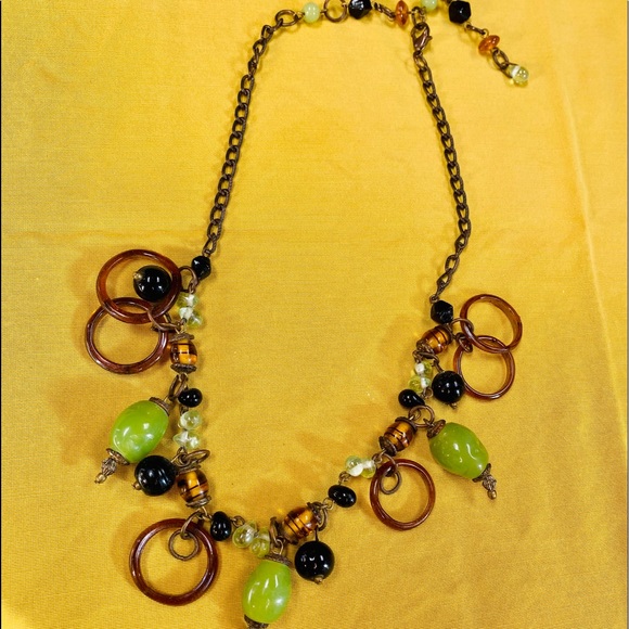 Jade colored glass beads maybe jade 16”, 20” total - Picture 2 of 4